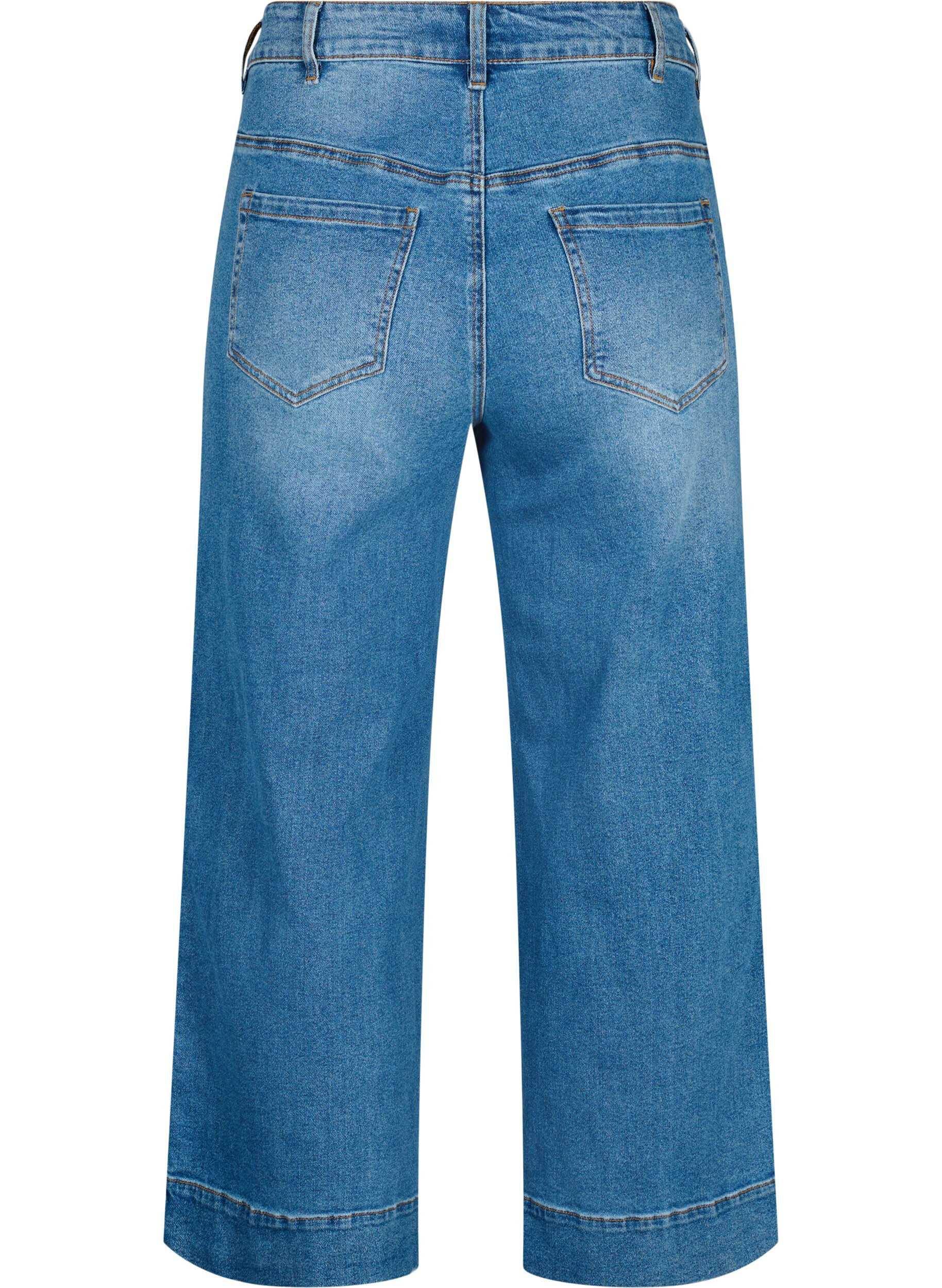 Zizzi Jean flare &agrave; coupe &eacute;vas&eacute;e, Bleu, Packshot image number 1