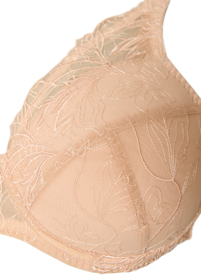 Soutien-gorge rembourr&eacute; en dentelle avec armatures, Beige, Packshot image number 2