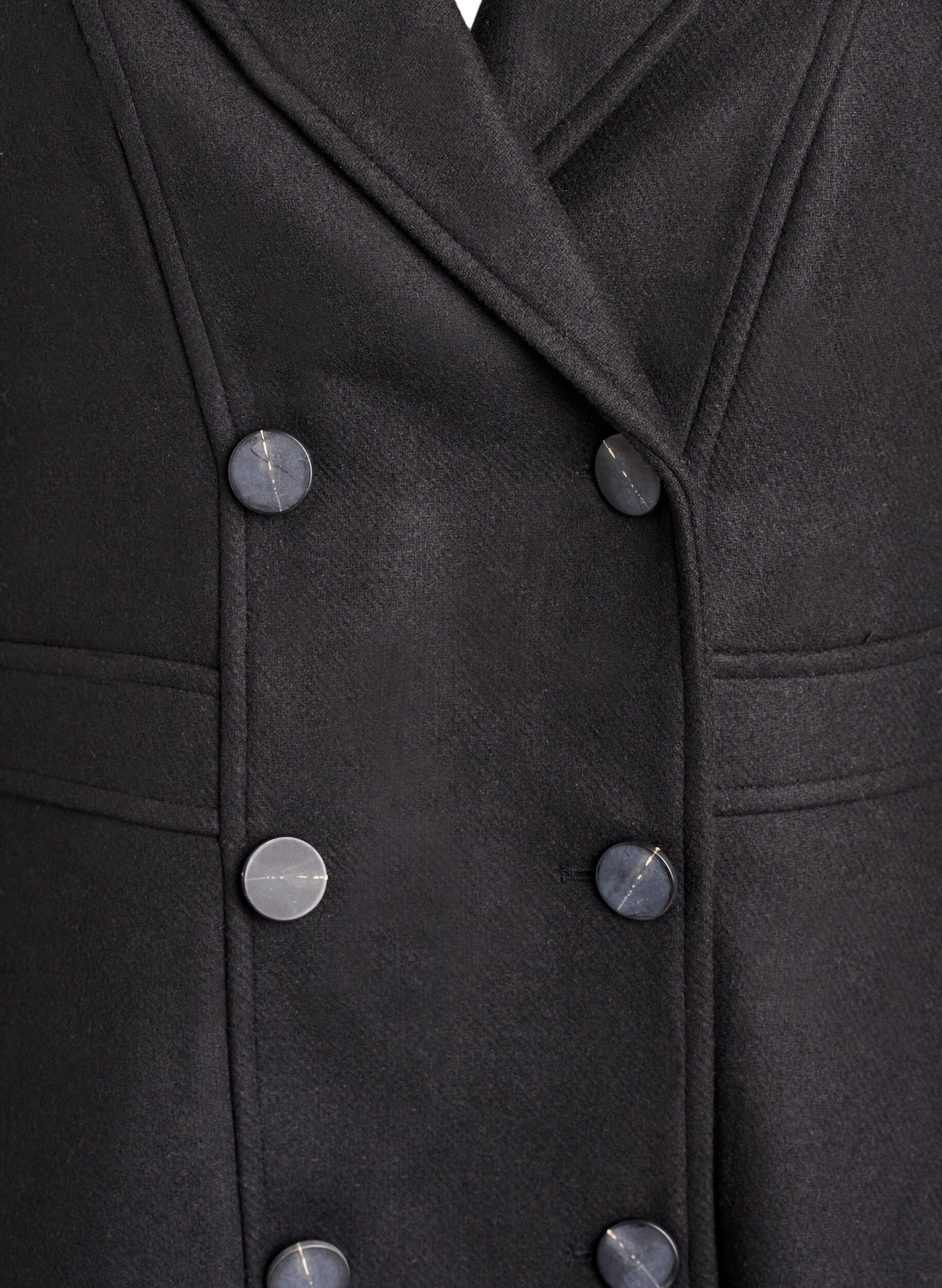 ZizziManteau en laine coupe A avec poches, Noir, Packshot image number 2