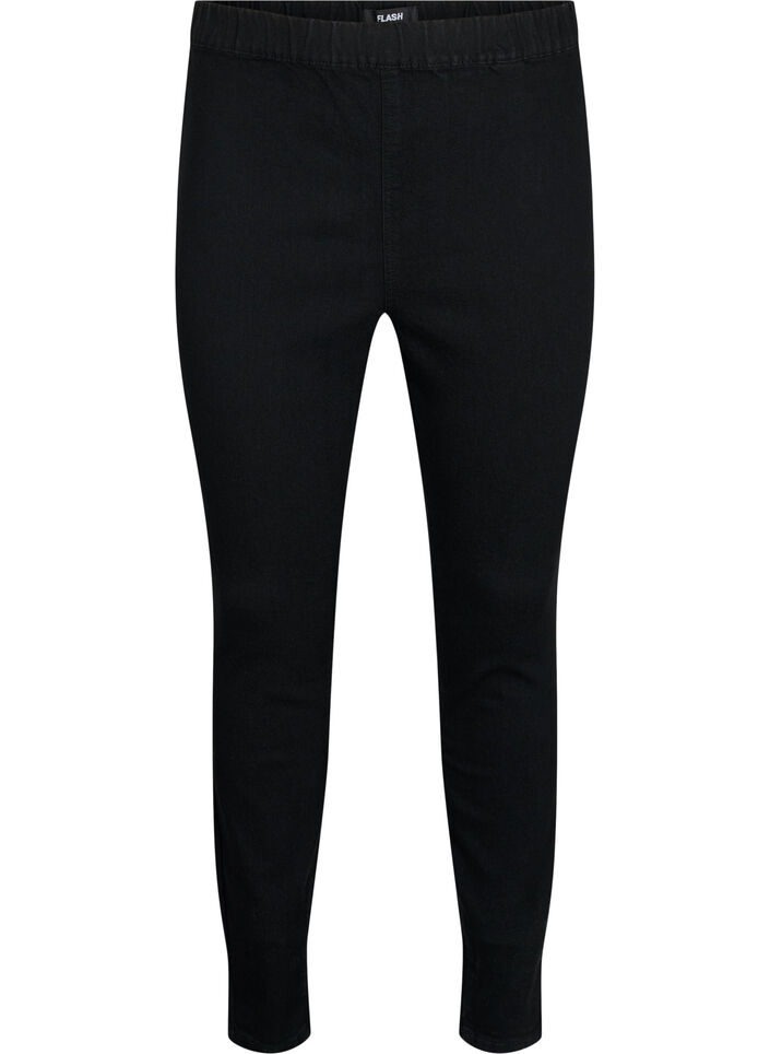 FLASH - Eng anliegende Jeggings mit hoher Taille, Black, Packshot image number 0