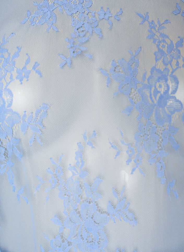 Robe mi-longue en dentelle transparente &agrave; manches courtes, Mauve, Packshot image number 2