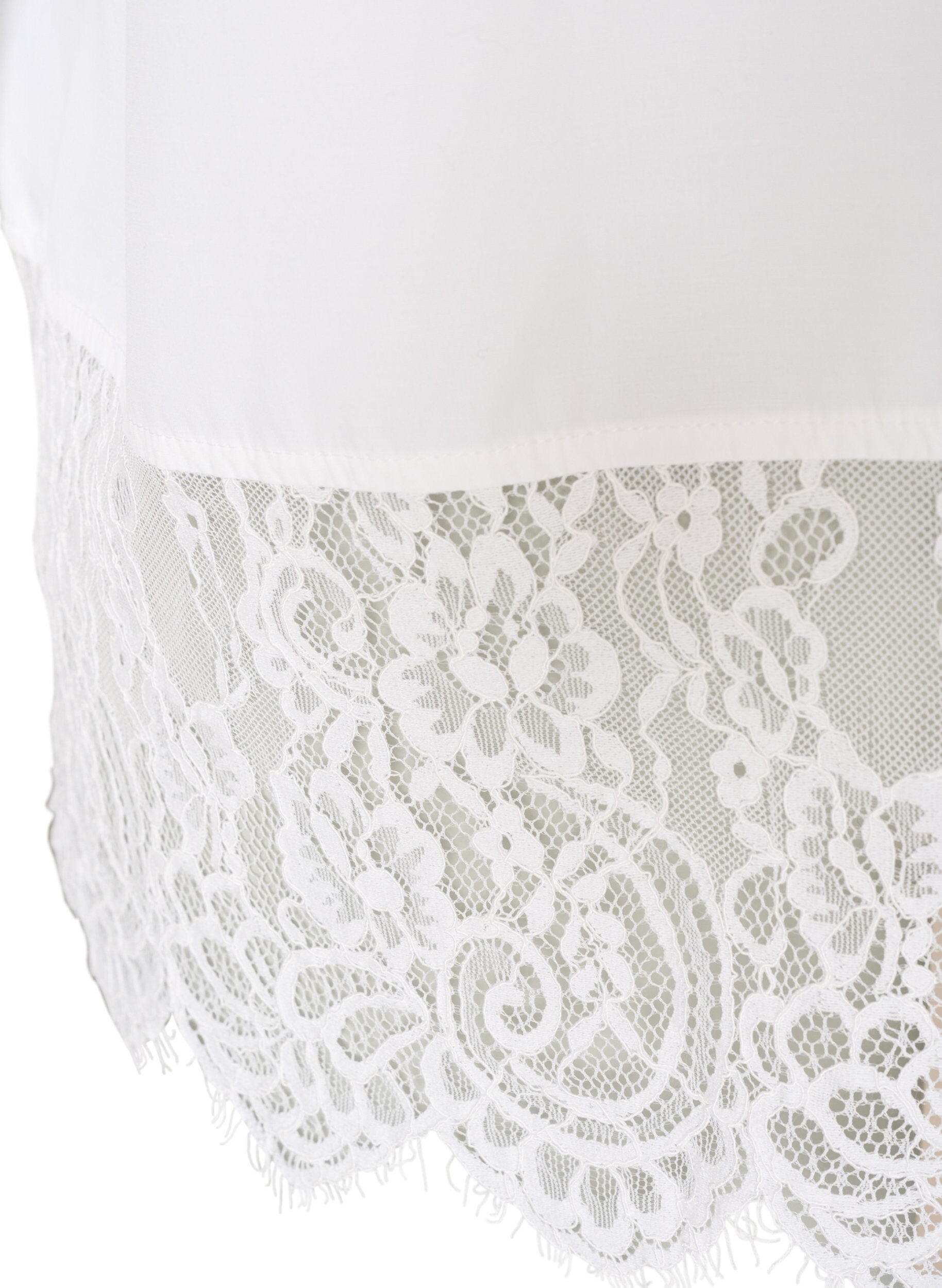ZizziChemise ample avec une large bordure en dentelle, Blanc, Packshot image number 4