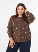 Cardigan &agrave; pois, Marron, Model image number 0
