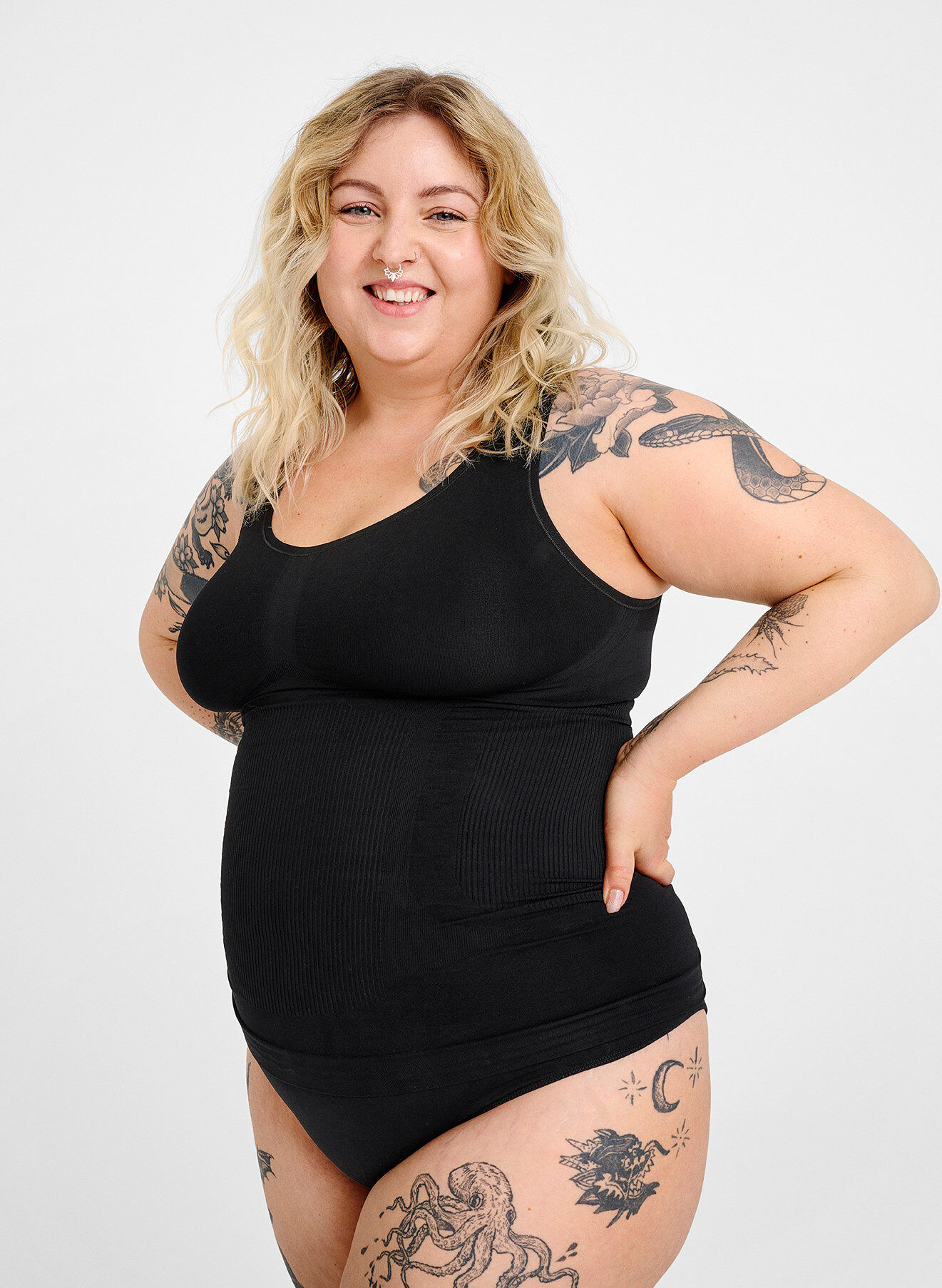 ZizziShapewear Top mit breiten Tr&auml;gern, Schwarz, Image image number 0