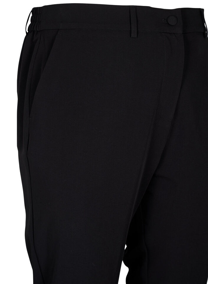 Pantalon avec taille et cheville élastiques, Black, Packshot image number 2