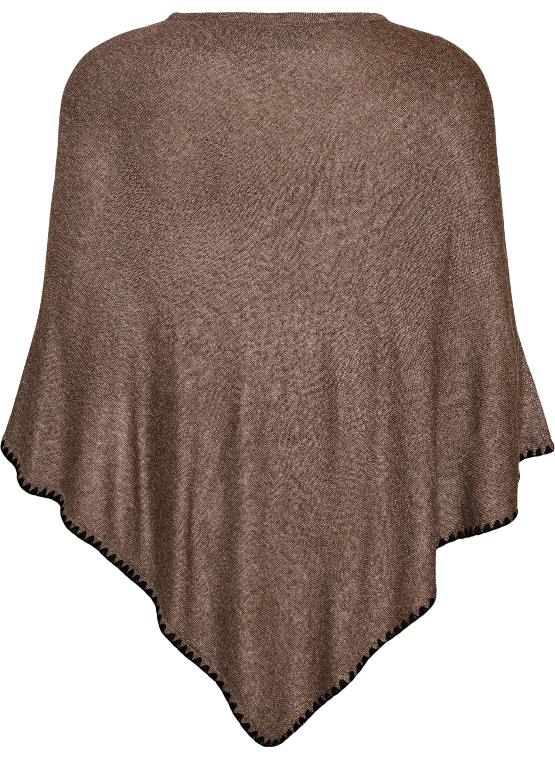 ZizziFeinstrickponcho, Braun, Packshot image number 1