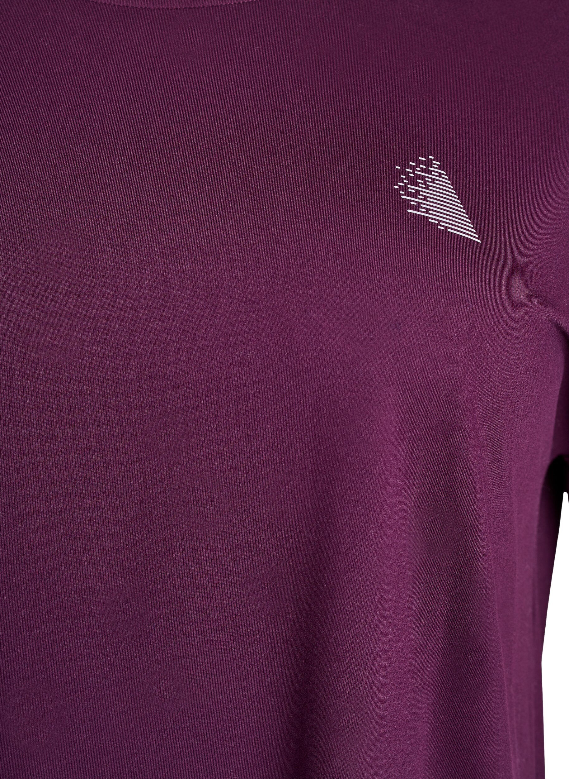 ZizziEinfarbiges Trainings-T-Shirt, Lila, Packshot image number 2