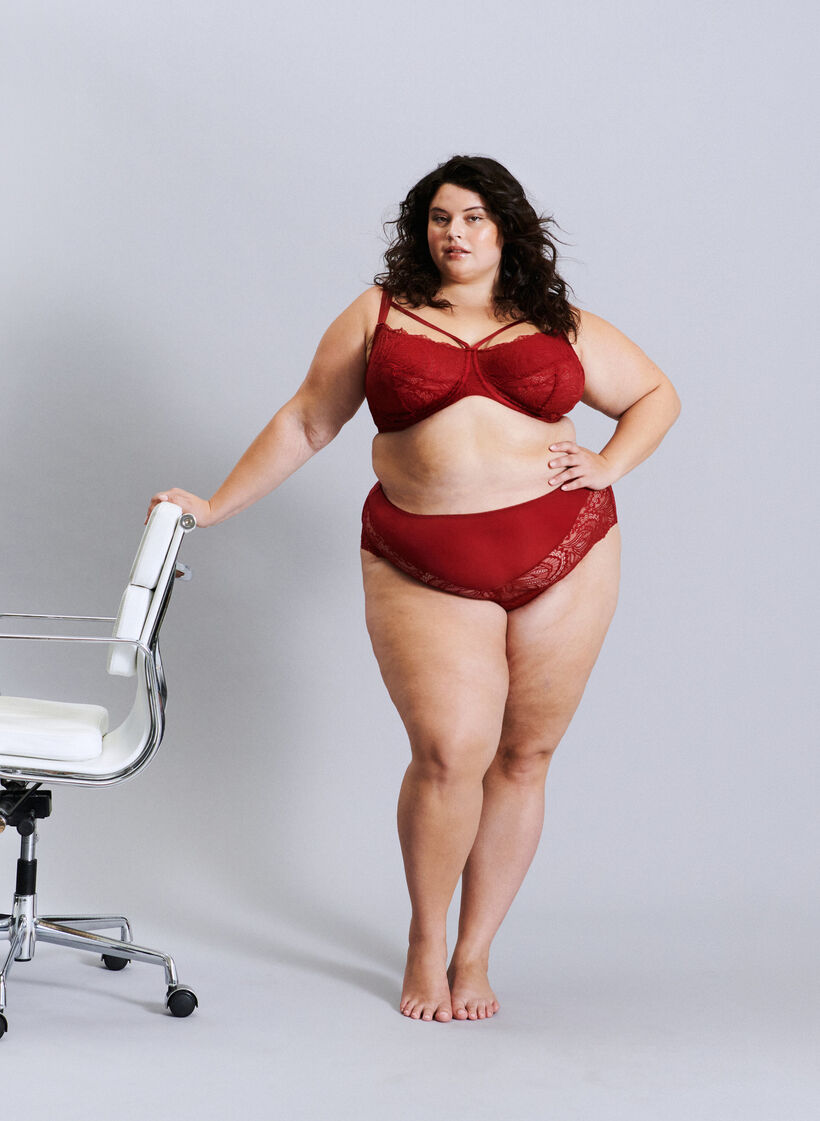 Soutien-gorge embo&icirc;tant avec dentelle et doubles bretelles, Noir, Image image number 0
