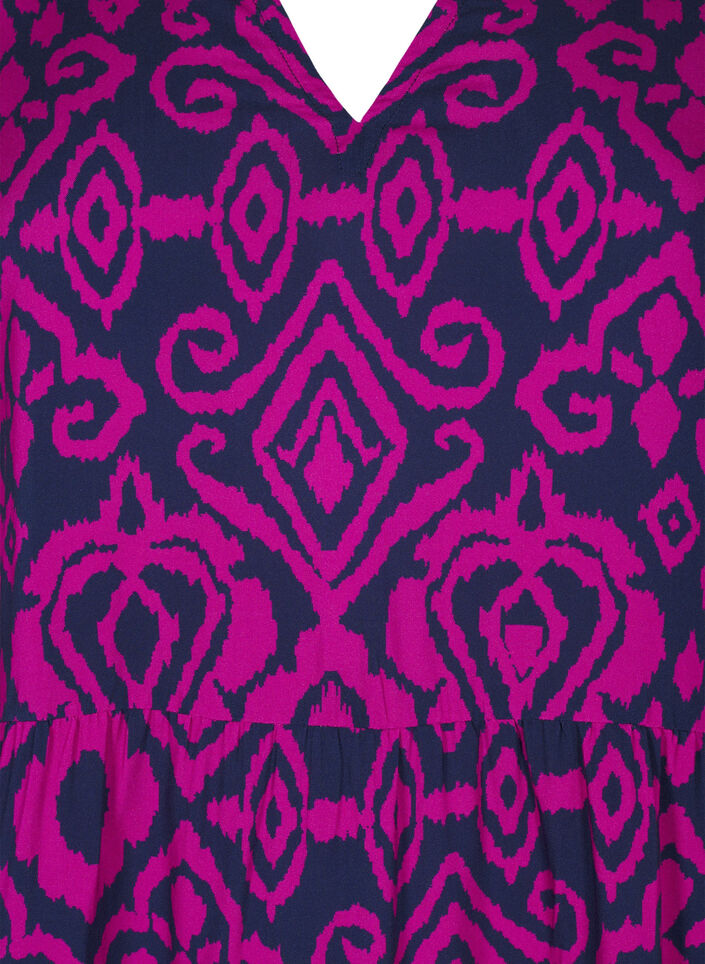 Kurzes Kleid mit Print und A-Form, Night Sky AOP, Packshot image number 2