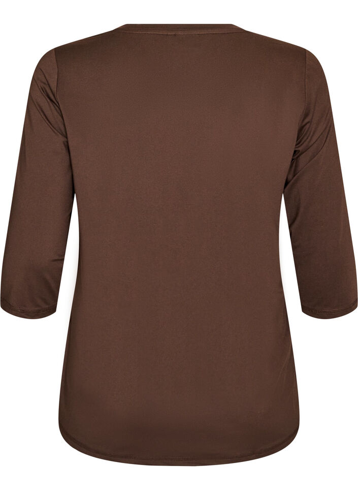 Trainingsshirt mit 3/4-&Auml;rmeln, Braun, Packshot image number 1