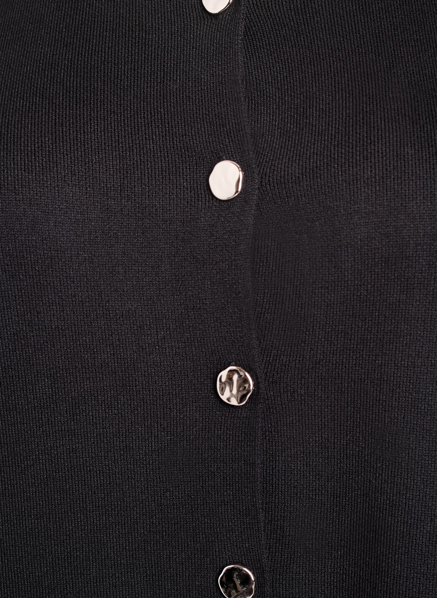 ZizziGilet en maille sans manches avec boutons d&eacute;coratifs, Noir, Packshot image number 2