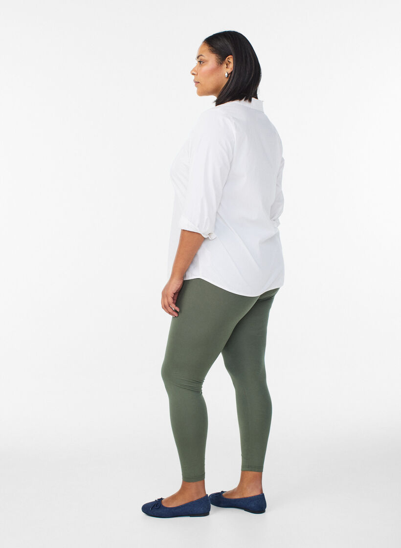 Basic Leggings aus Viskose, Gr&uuml;n, Model image number 2