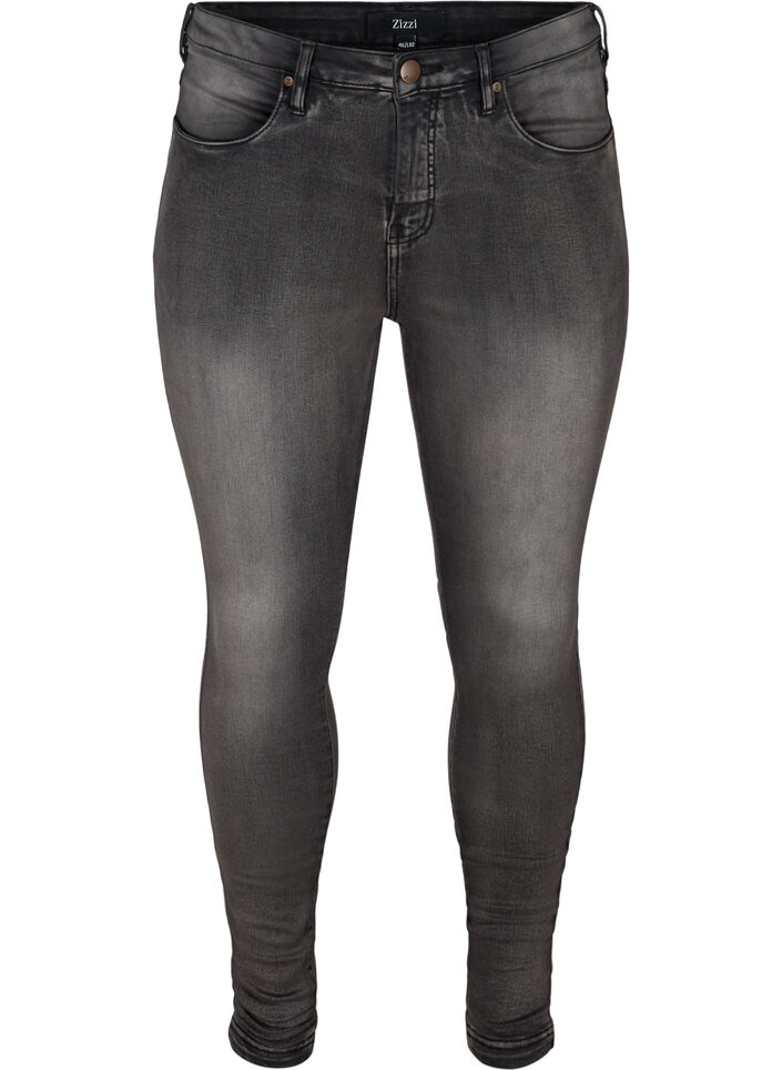 Jean Amy super slim &agrave; taille haute, Dark Grey Denim, Packshot image number 0