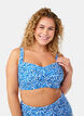 Wattierter Bikini-Oberteil mit Print, Blau, Model image number 0