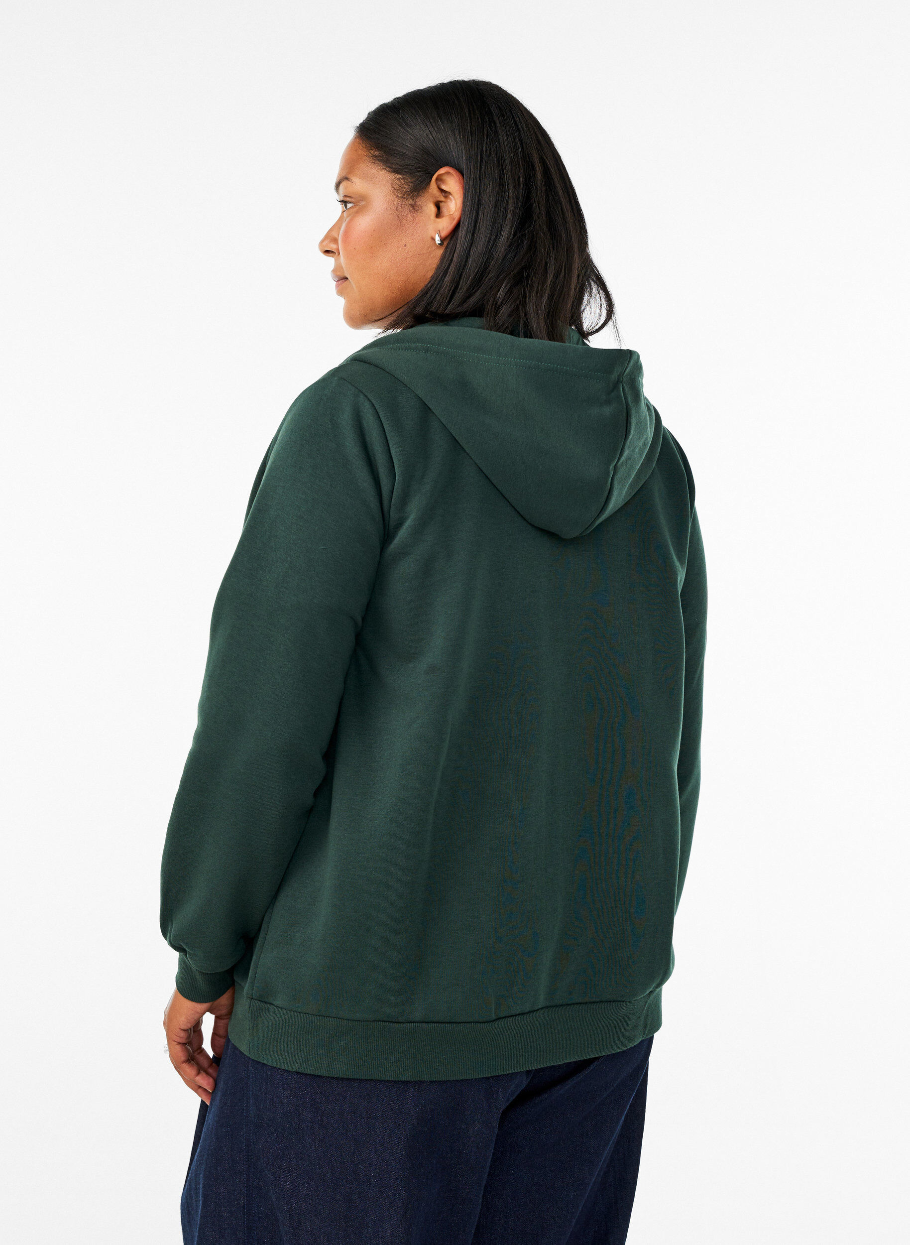 ZizziKapuzensweatshirt mit Rei&szlig;verschluss und Taschen, Gr&uuml;n, Model image number 2