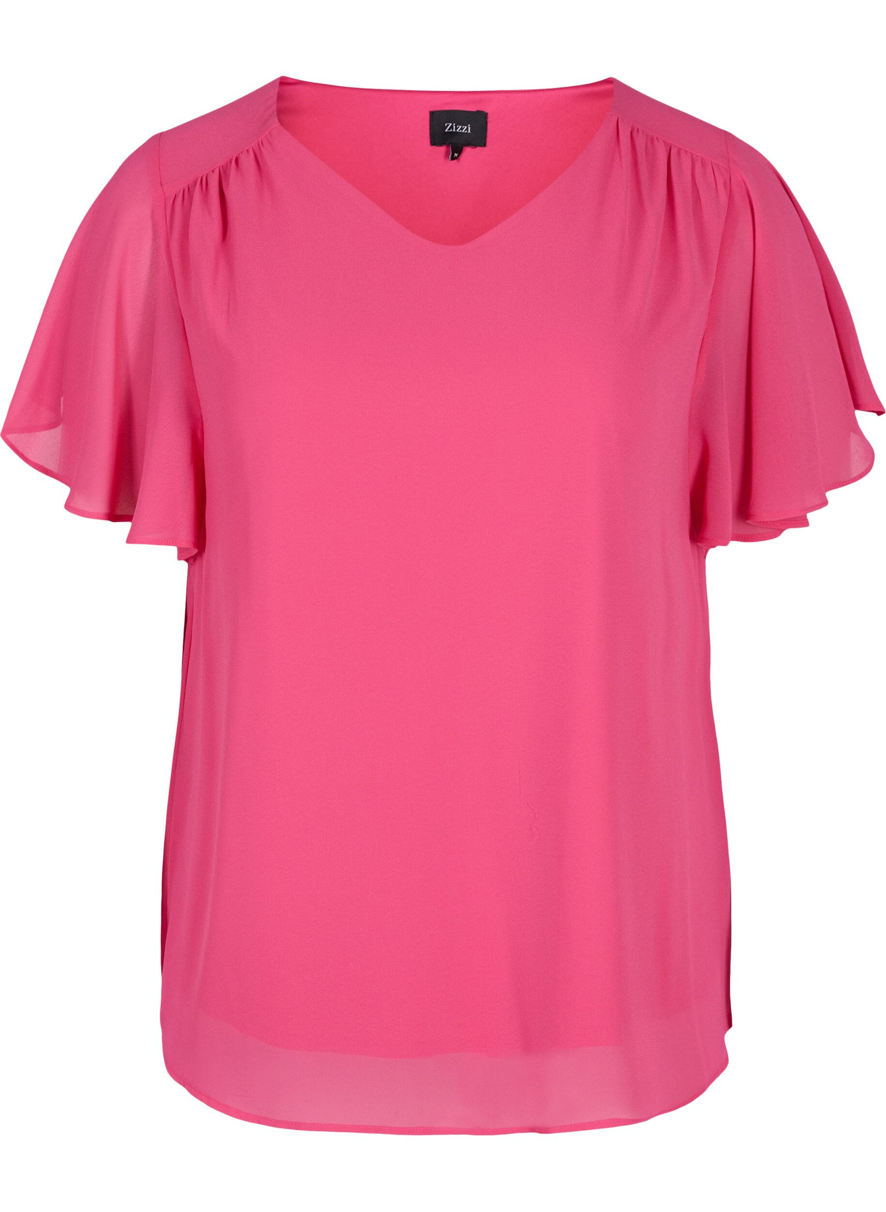 Zizzi Blouse manches courtes, Magenta, Packshot image number 0