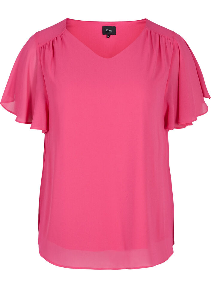 Blouse manches courtes, Magenta, Packshot image number 0