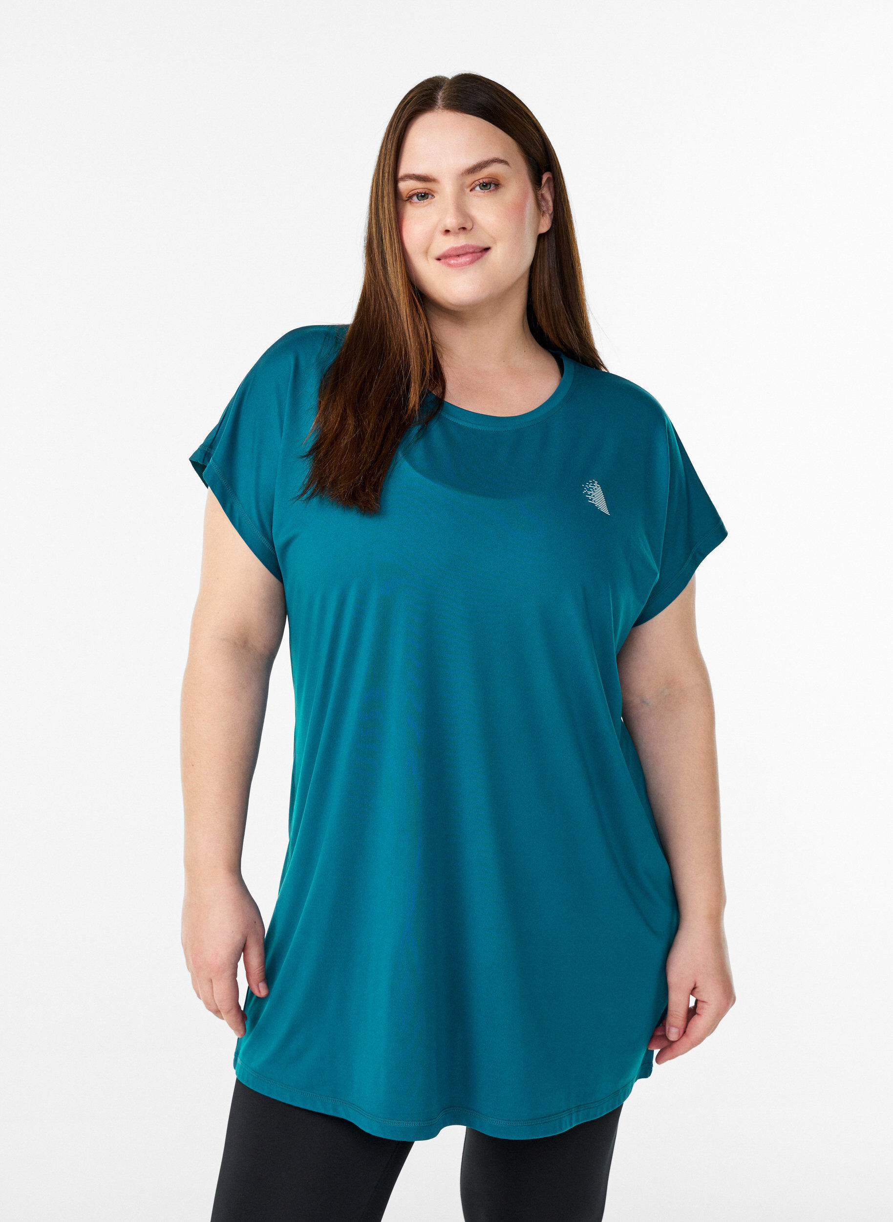 T-shirt long d'entra&icirc;nement, Vert, Model