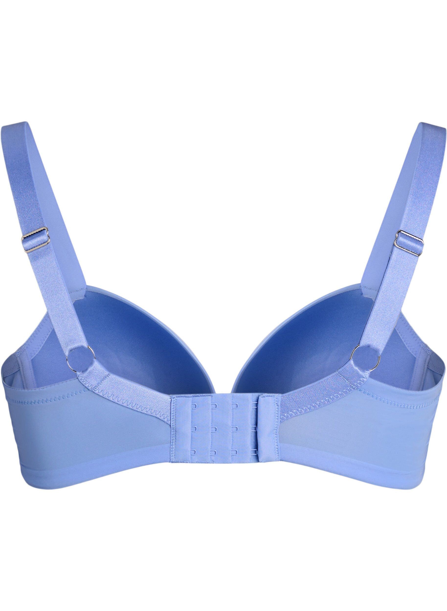 Zizzi Soutien-gorge moul&eacute; en microfibre avec d&eacute;tail en dentelle et n&oelig;ud, Bleu, Packshot image number 1