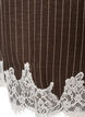 Knielanges Kleid mit Nadelstreifen und Spitzenbesatz, Braun, Packshot image number 4