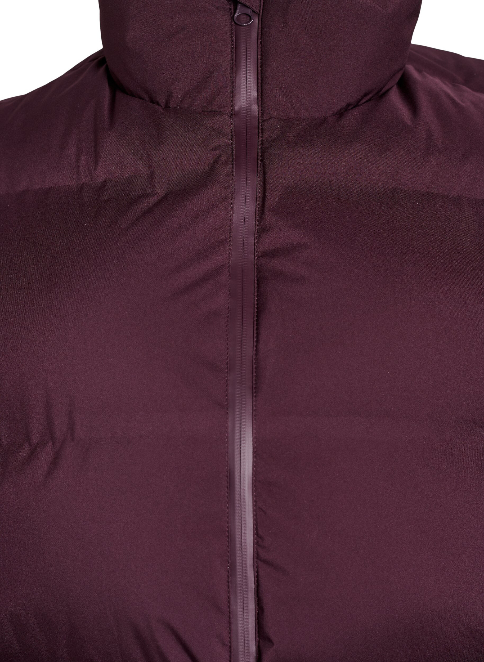ZizziKurze Steppweste mit hohem Kragen, Dunkles Bordeaux, Packshot image number 2