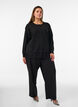 Cardigan avec large ourlet en dentelle, Noir, Model image number 1