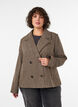 Manteau court &agrave; carreaux &agrave; double boutonnage, Marron, Model image number 0