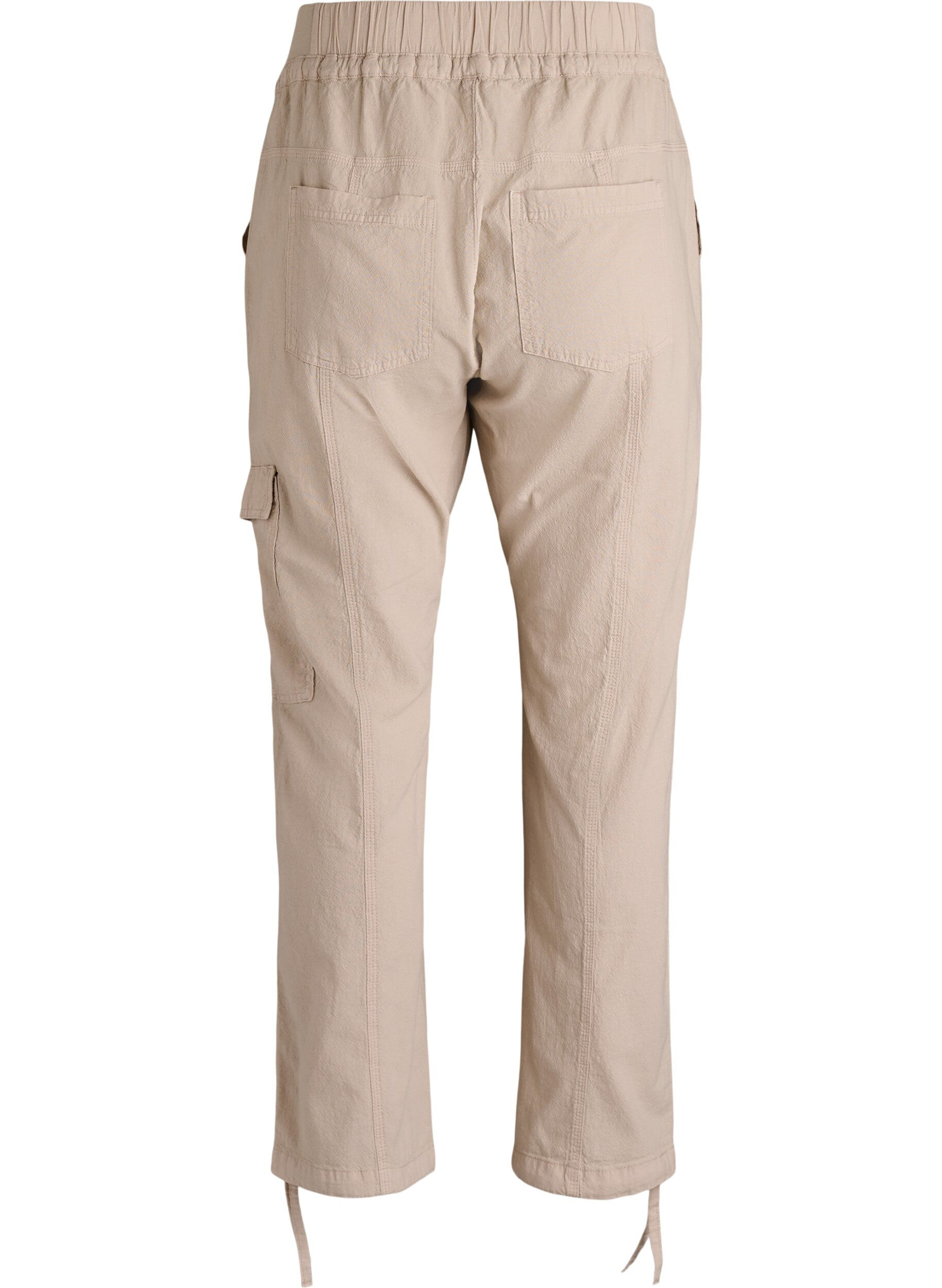Zizzi Pantalon cargo ample en coton, Beige, Packshot image number 1