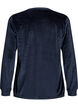 Blouse en velours avec texte brod&eacute;, Bleu, Packshot image number 1