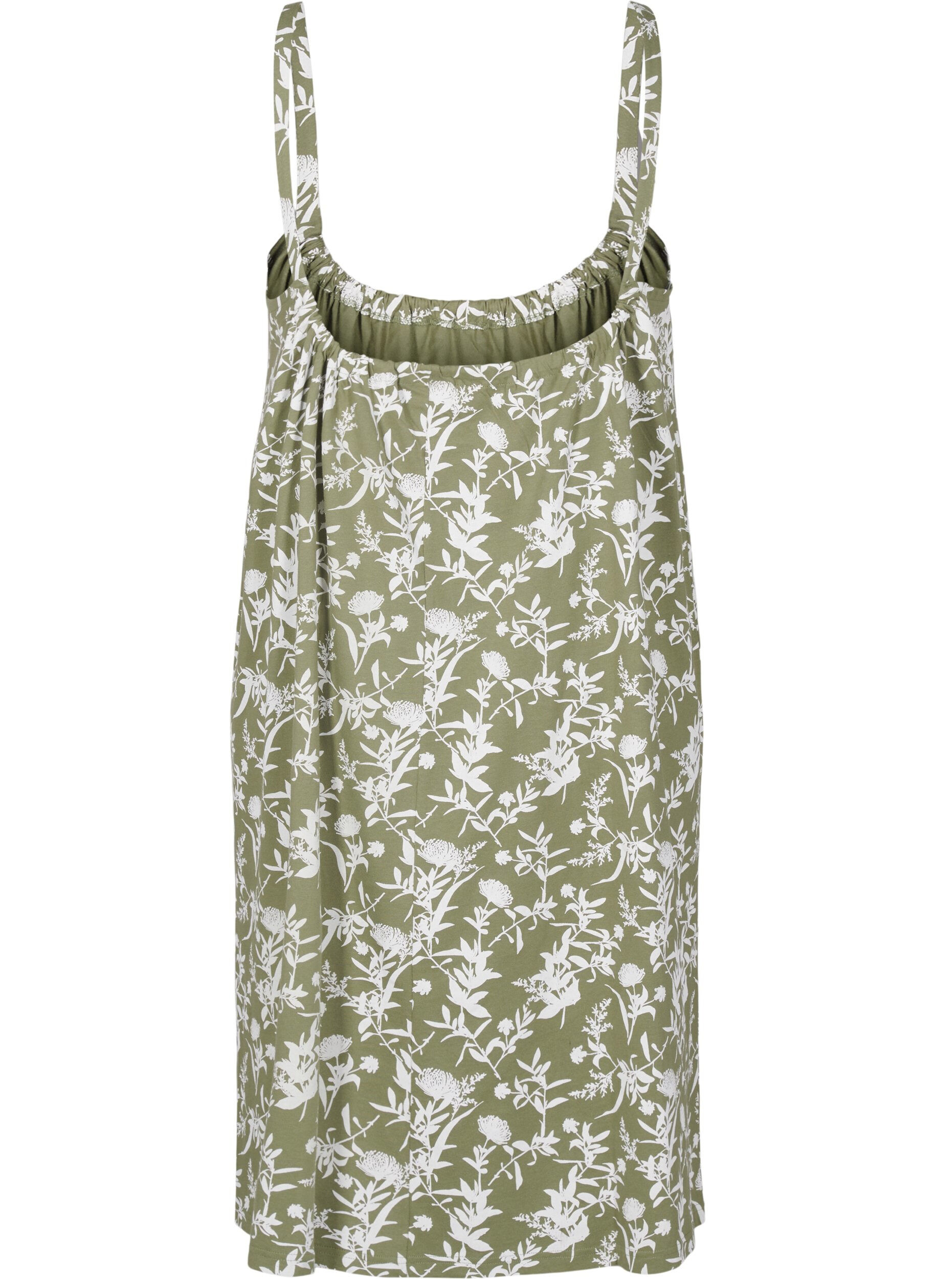 Zizzi Robe &agrave; bretelles midi en coton bio, Vert, Packshot image number 1