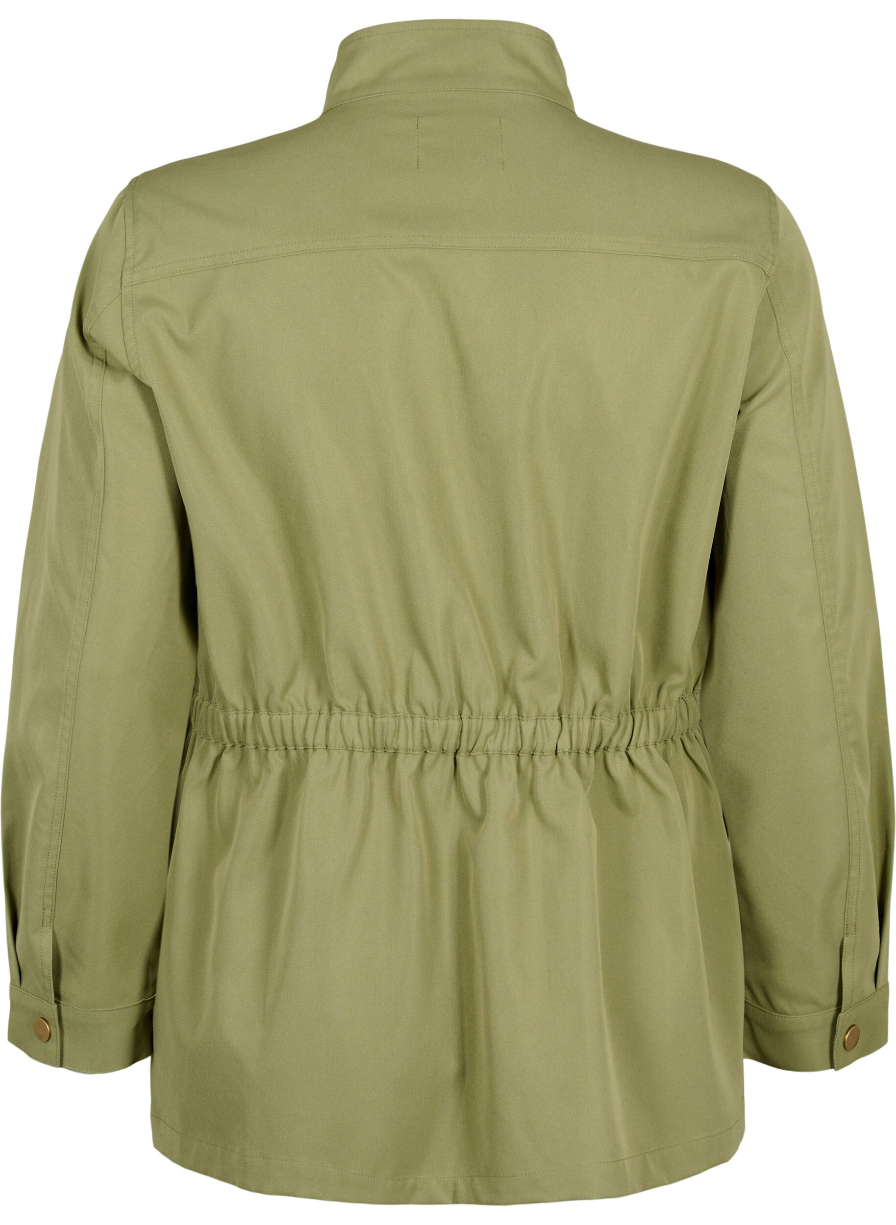 Zizzi Armee-Jacke mit Tunnelzug am Bund, Aloe, Packshot image number 1
