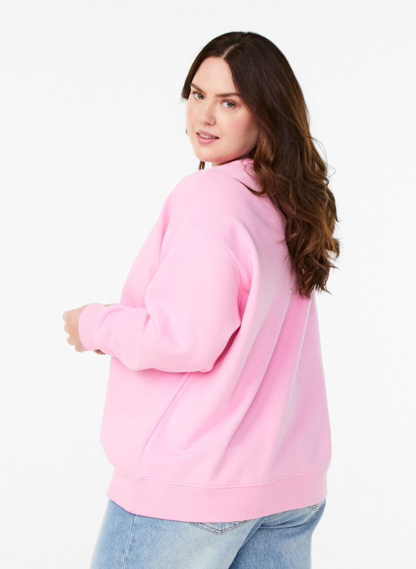 Sweatshirt mit Textaufdruck, Bubblegum, Model image number 1