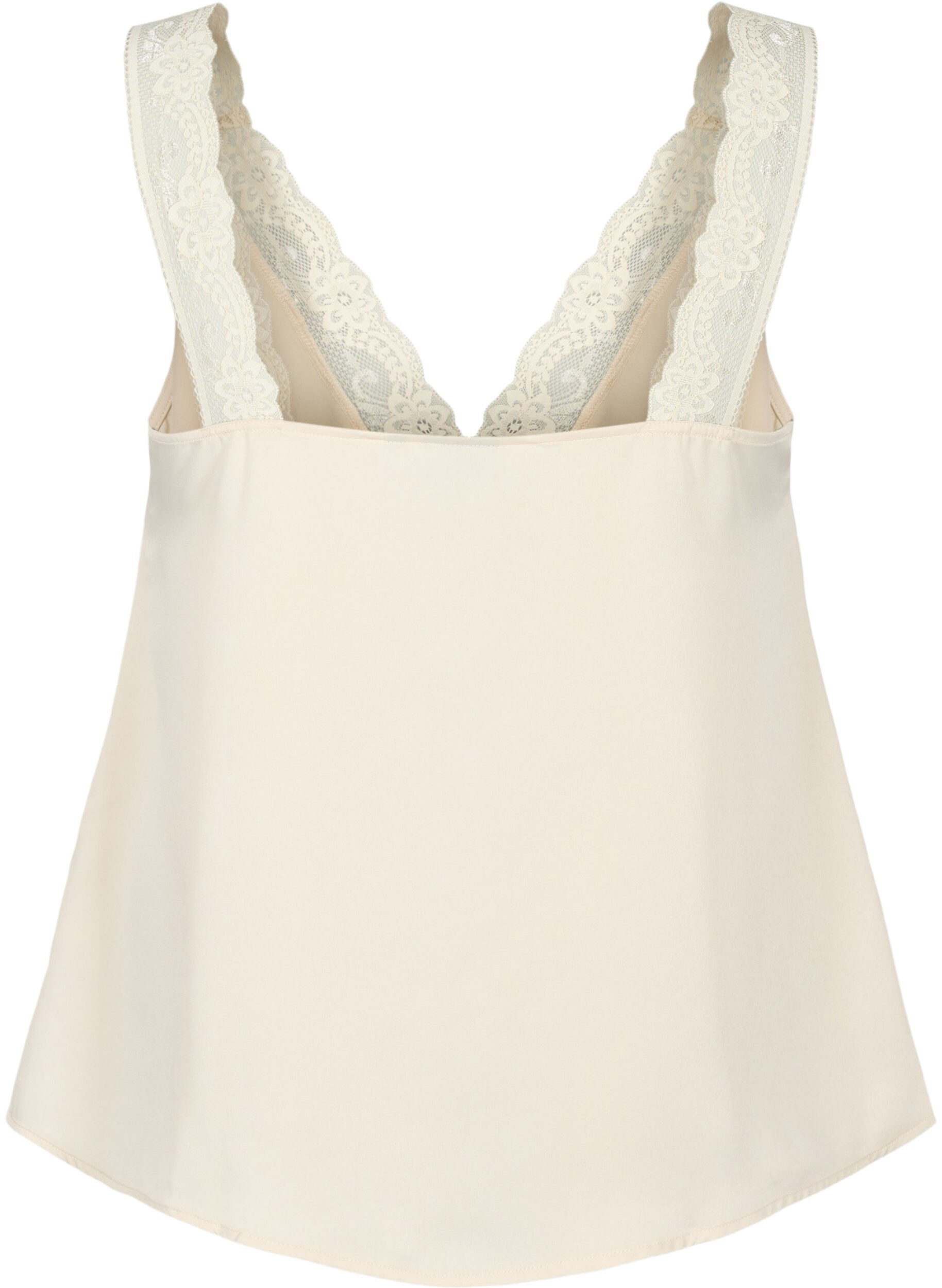 Zizzi FLASH - Top avec col en V et bord en dentelle, Fog, Packshot image number 1