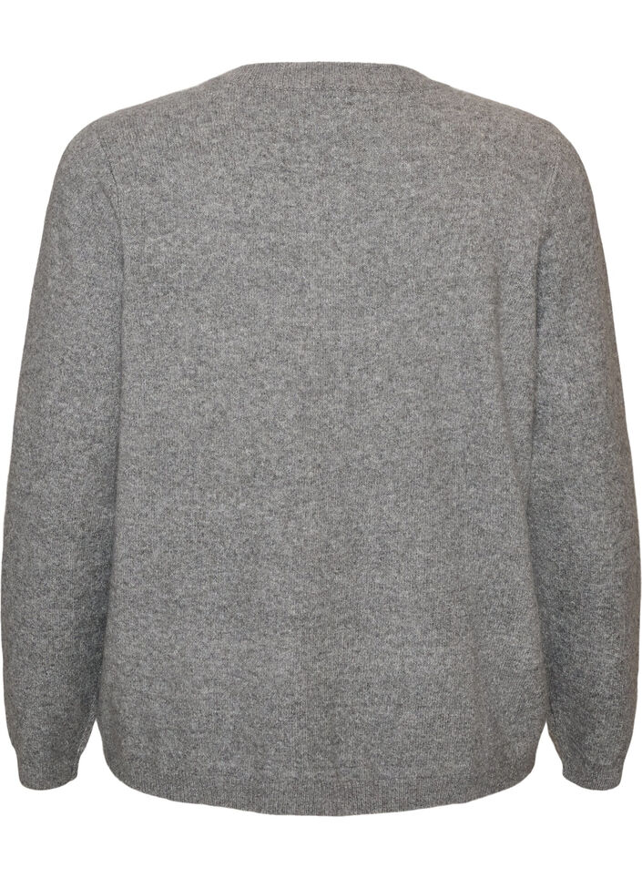 Cardigan avec boutons et devant arrondi, Gris, Packshot image number 1