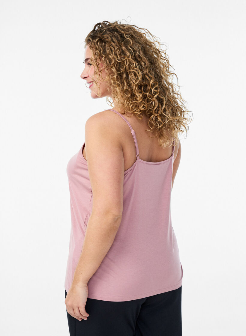 Top avec d&eacute;tails en dentelle et bretelles spaghetti, 1342, Model image number 2