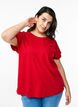 Kurz&auml;rmliges T-Shirt aus einer Baumwollmischung, Rot, Model image number 0