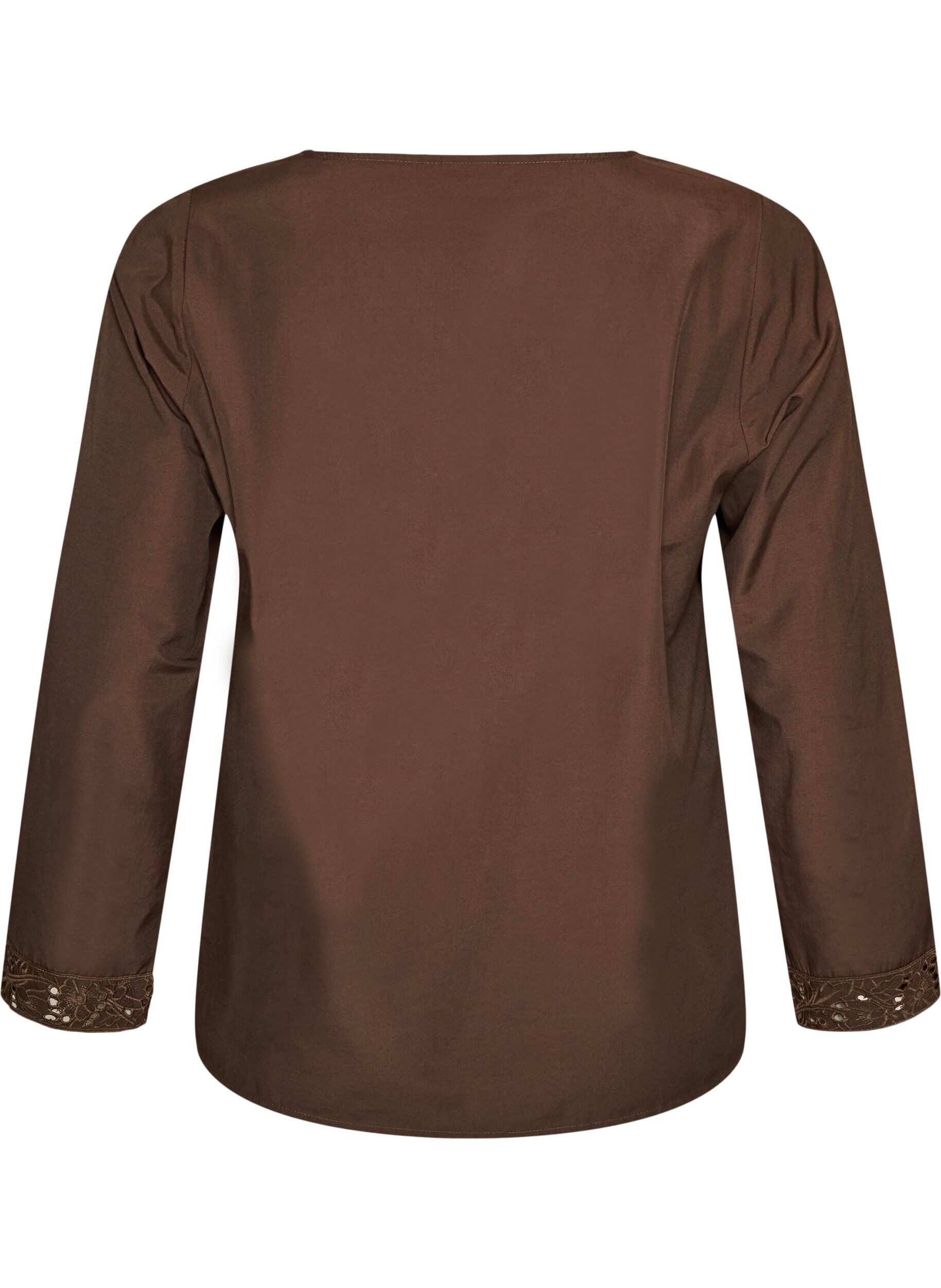 ZizziChemisier avec broderie anglaise, Marron, Packshot image number 1