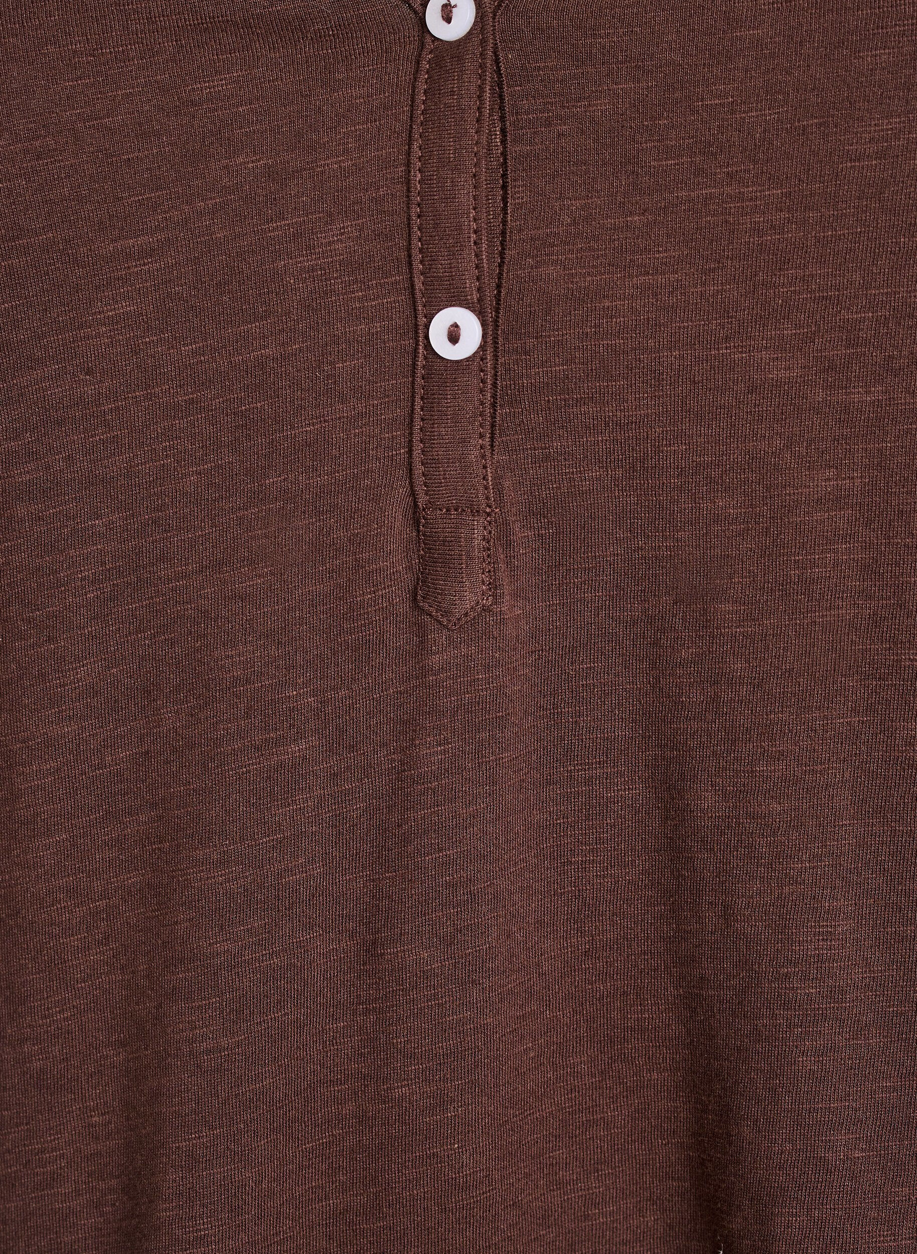Zizzi T-shirt dot&eacute; de boutons, Marron, Packshot image number 2