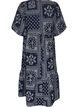 Robe longue en viscose avec un imprim&eacute; cachemire et des manches courtes, Bleu, Packshot image number 1