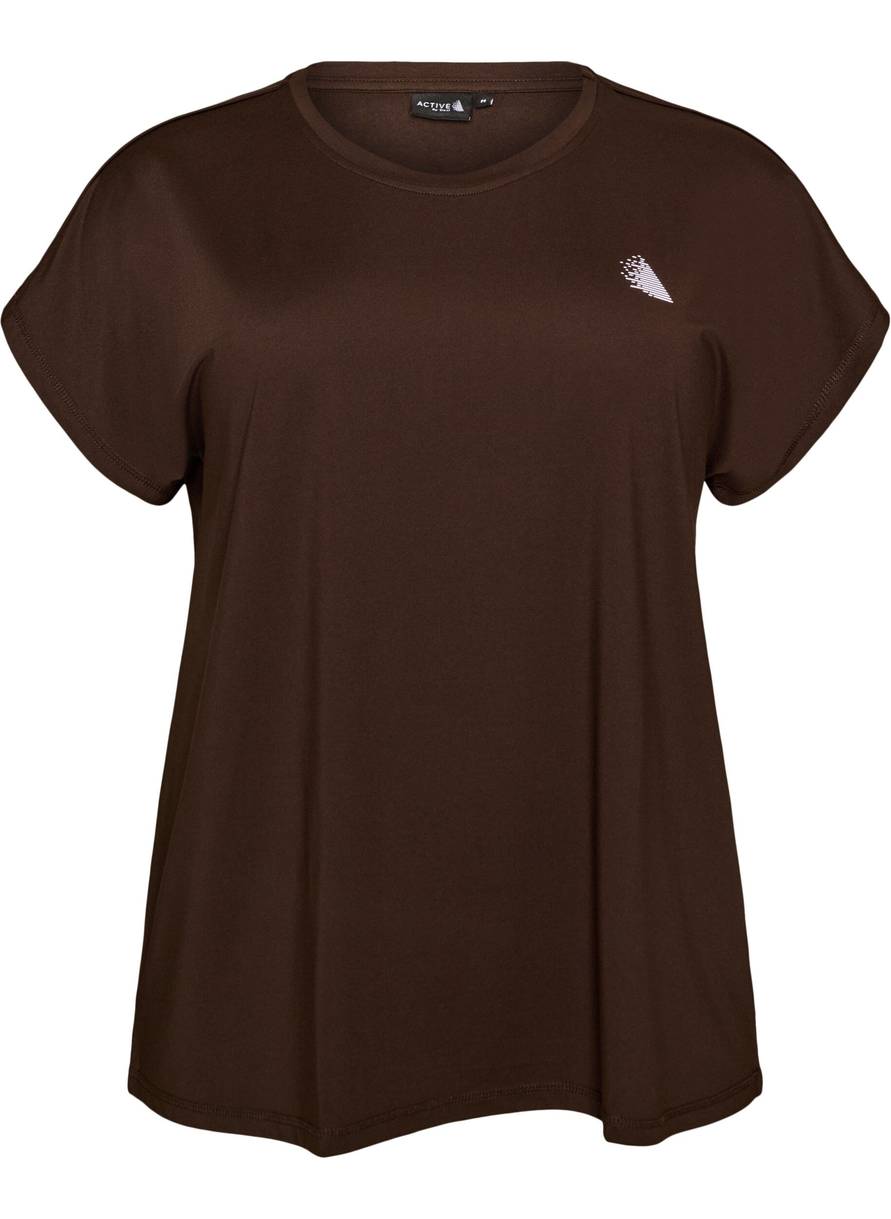 ZizziEinfarbiges Trainings-T-Shirt, Braun, Packshot image number 0