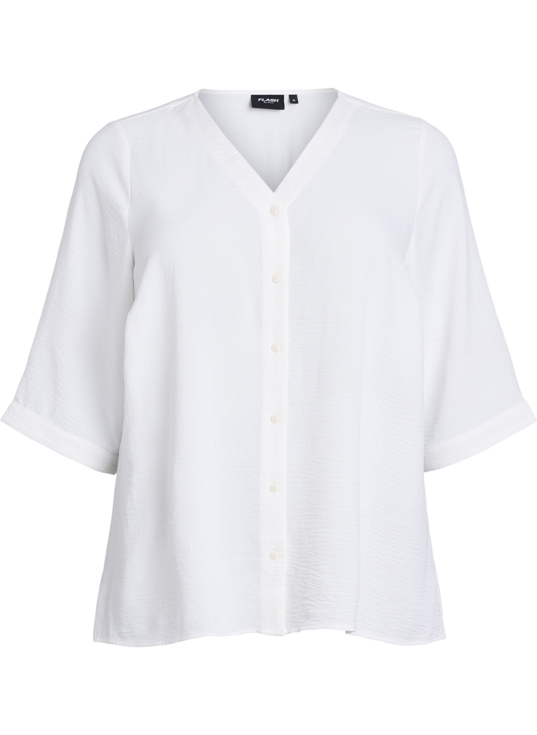 Bluse mit V-Ausschnitt und 3/4-&Auml;rmeln