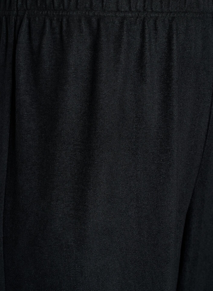 Hoch taillierte Hose aus Jersey mit weitem Bein, Schwarz, Packshot image number 2