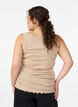 Haut avec bordure en dentelle, Beige, Model image number 2