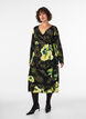 Robe portefeuille fleurie en viscose avec une ceinture &agrave; nouer, Noir, Model image number 0