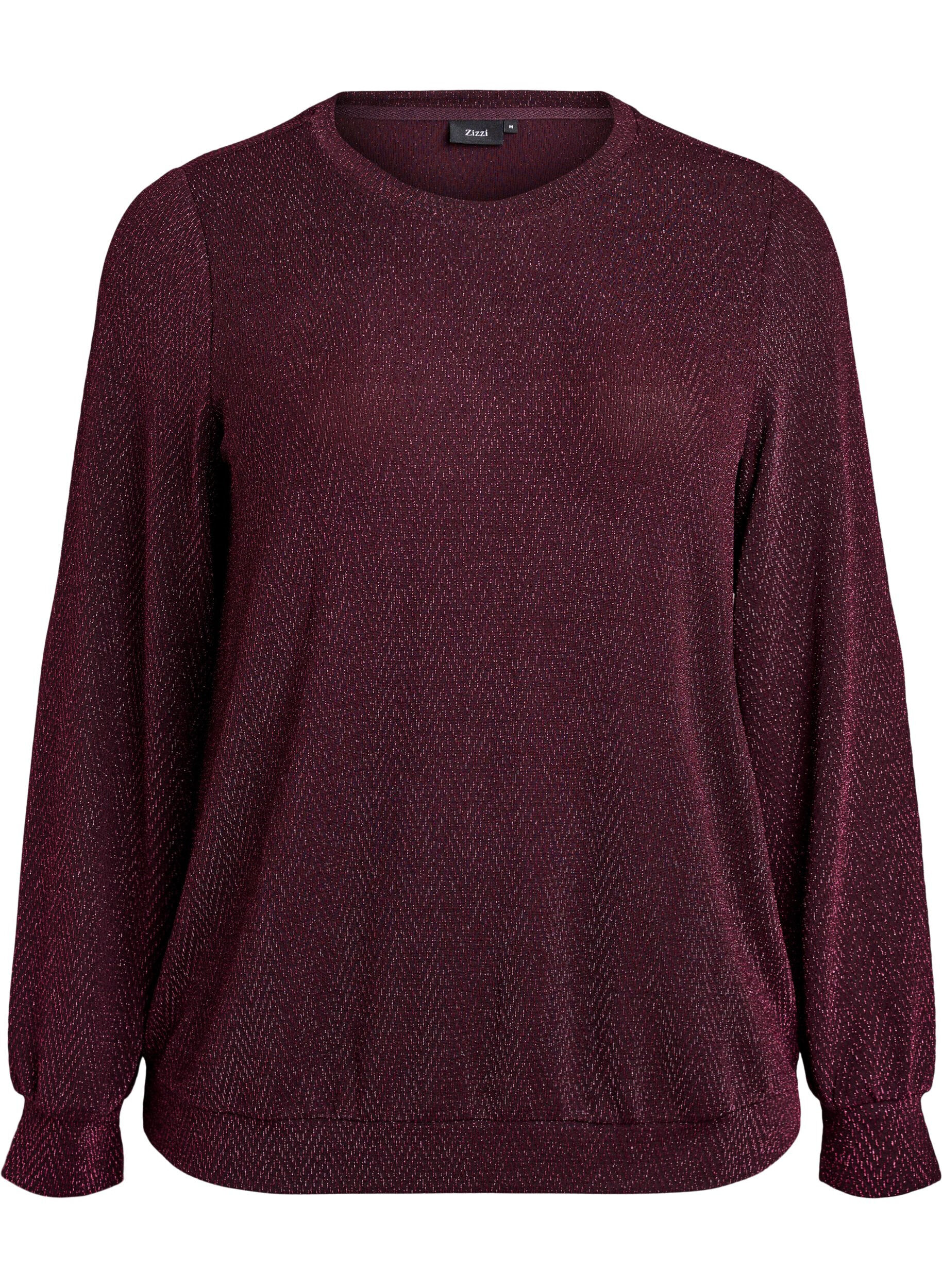 Blouse avec motif &agrave; chevrons et fil paillet&eacute;