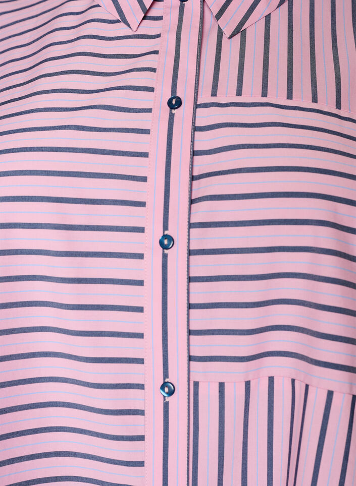 Gestreifte Hemd mit klassischem Kragen und langen &Auml;rmeln, Pink, Packshot image number 2