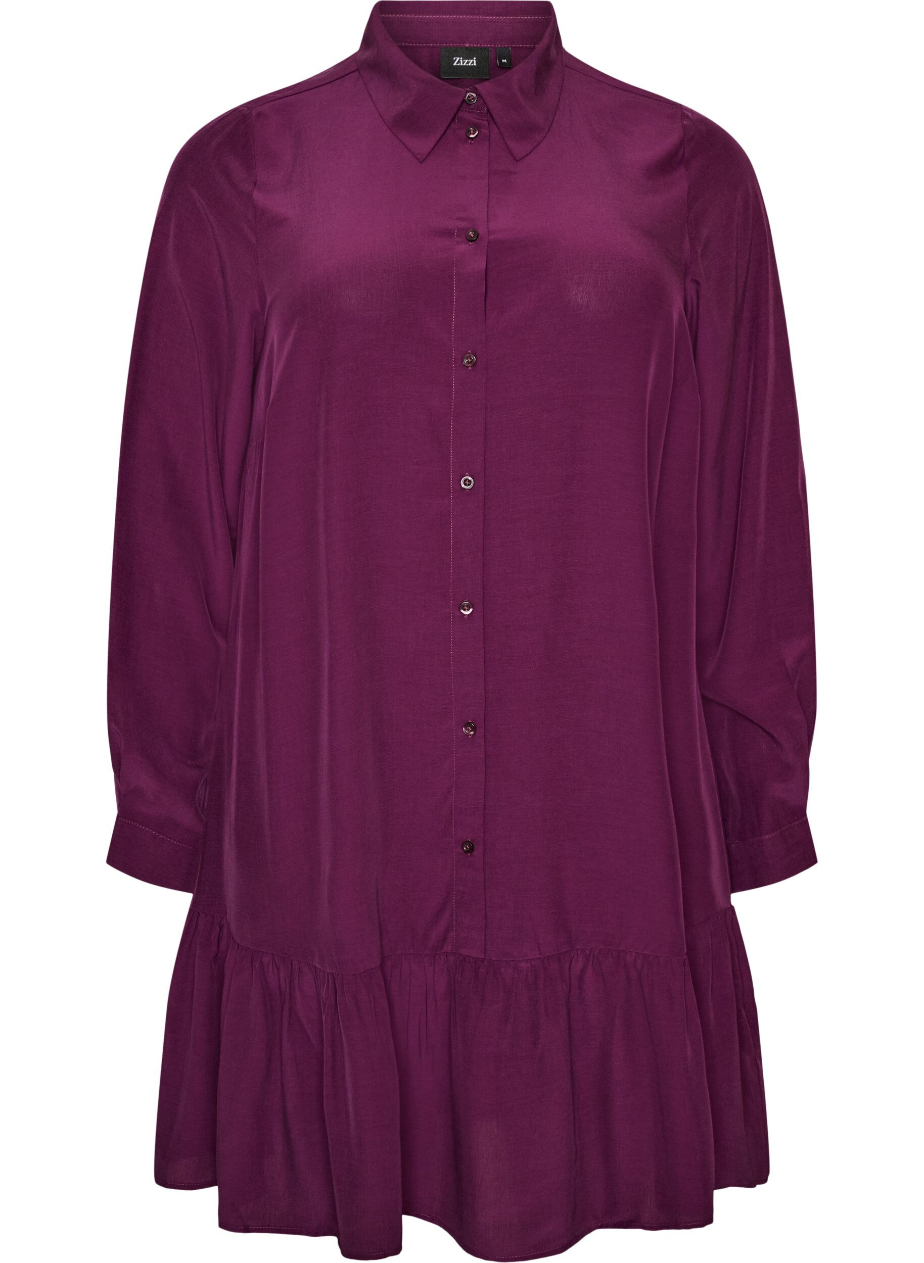 ZizziRobe chemise courte avec volants, Violet, Packshot image number 0