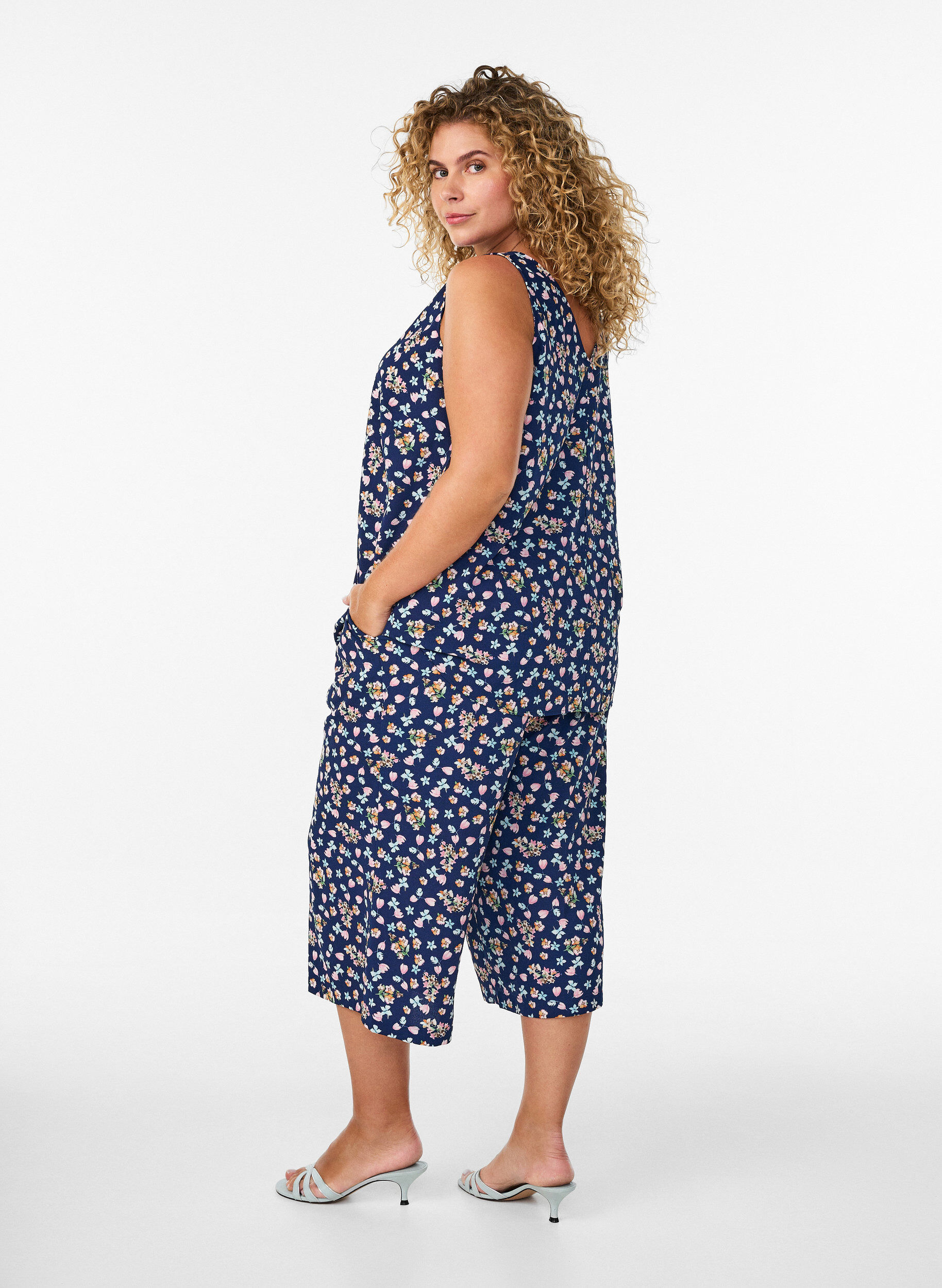 ZizziCulotte-Hose mit Print, Blau, Model image number 1