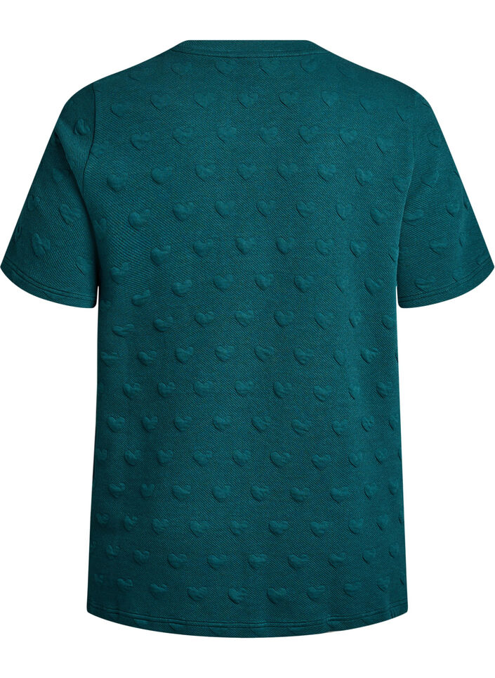 T-shirt en jersey de coton gaufr&eacute;, Vert, Packshot image number 1