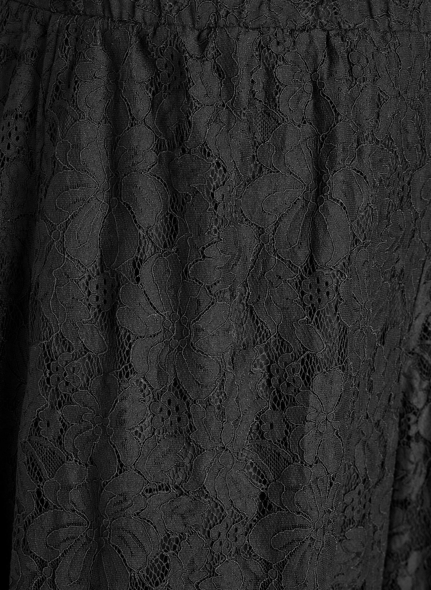 Zizzi Ballonhose aus Spitze mit hoher Taille, Schwarz, Packshot image number 2